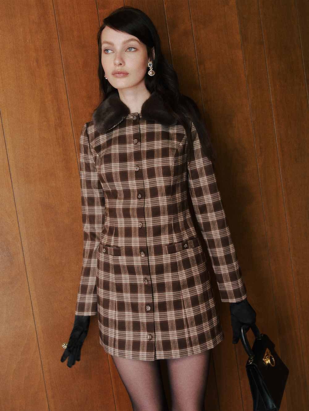 Reformation Penna Dress Brown - Size 6